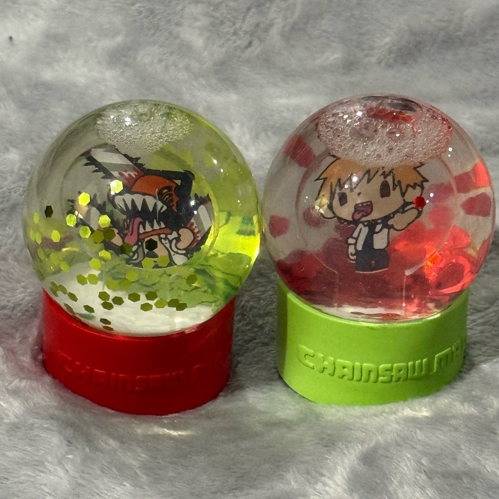 Chainsaw Man Chibi Blind Box Snow Globes! New! Pochita & Denji